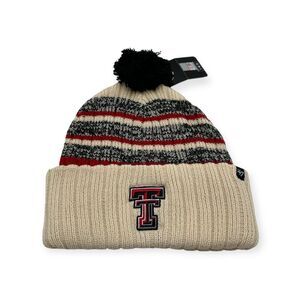 '47 Texas Tech Red‎ Raiders Tavern Striped Winter Knit Cuff Beanie Hat Cap Pom